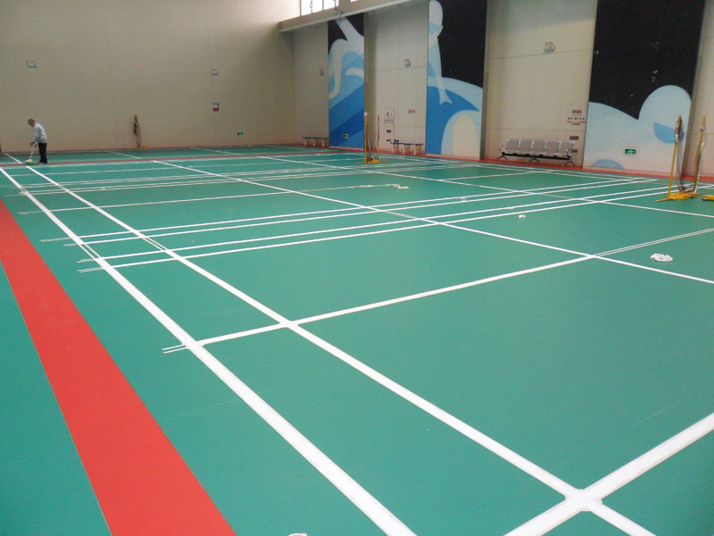 加厚水晶沙羽毛球場地地膠PVC運動環保地板專業高端定制塑膠地墊