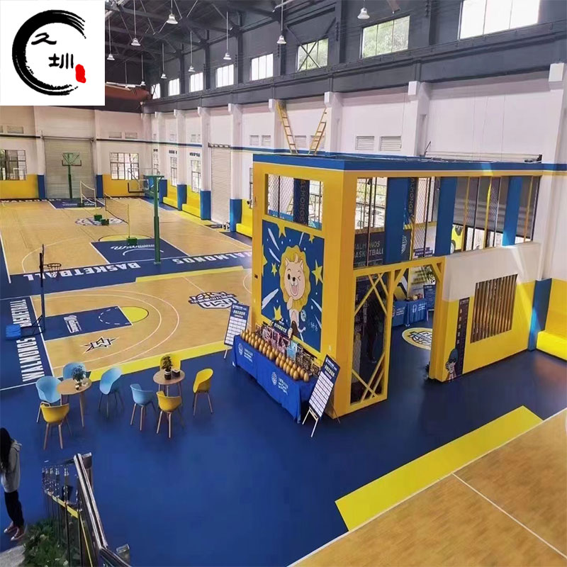 定制室內(nèi)外籃球館場地pvc運(yùn)動地膠板兒童籃球地板 籃球場地膠墊