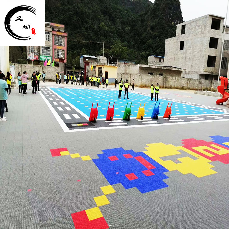 地板幼兒園懸浮地板室外籃球場操場羽毛球場懸浮拼裝地板廣州深圳久圳廠家批發